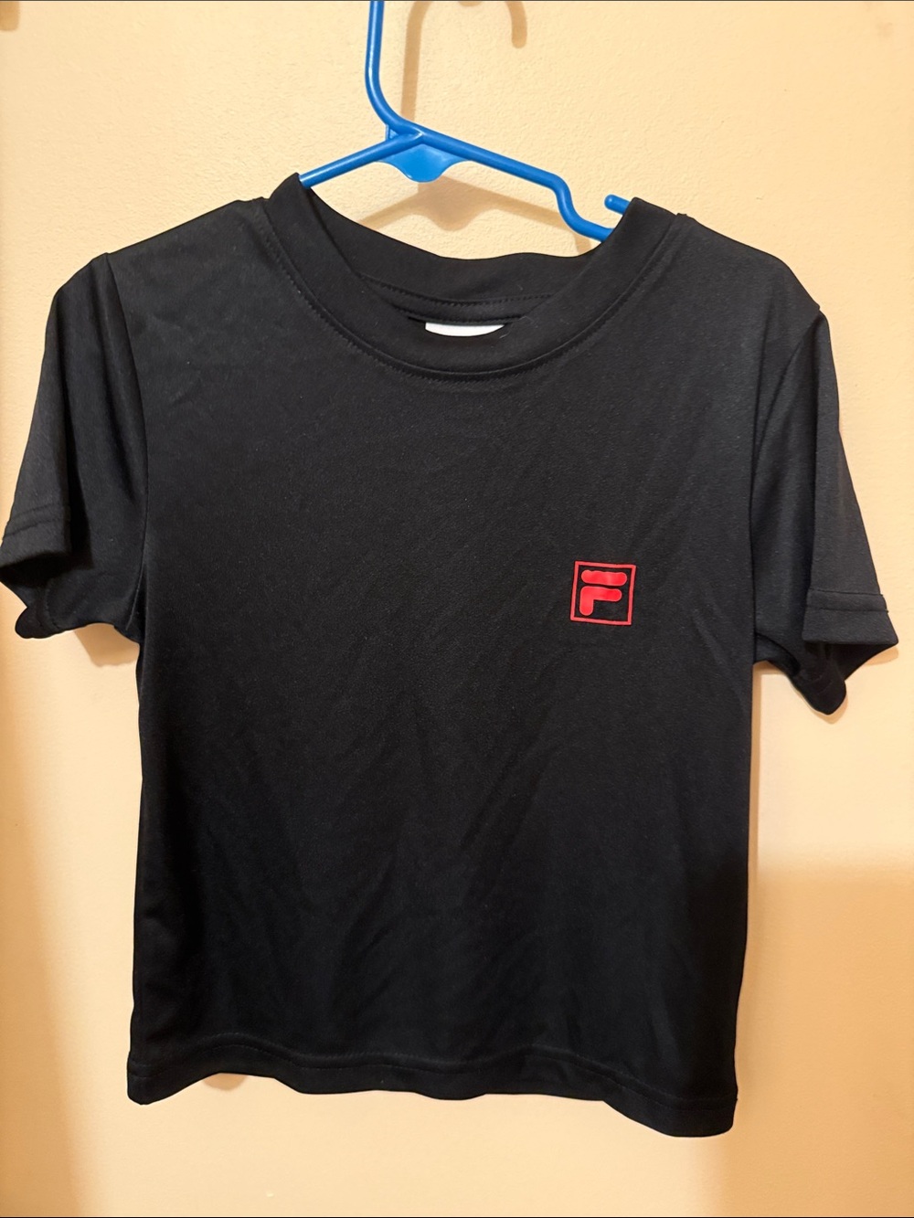 Fila Black Short Sleeve Tee with Red Logo